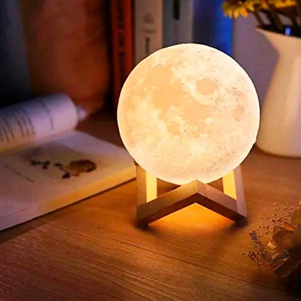 Luminária 3D de lua cheia para o namorado
