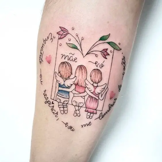 Tatuagem em homenagem para mãe e avó