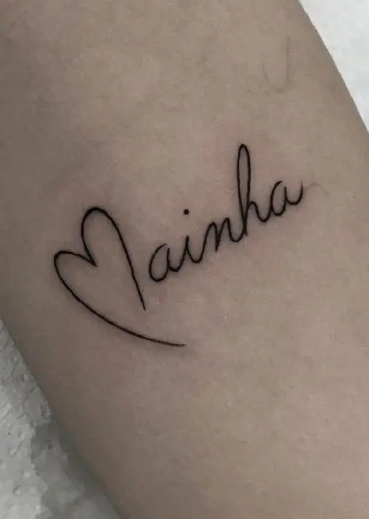 Tatuagem com apelido carinho para mãe