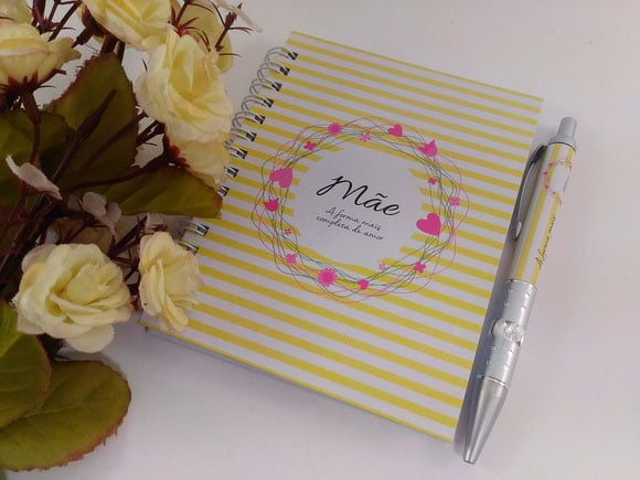 Lembrancinhas para o Dia das Mães simples » Bloquinho com caneta personalizados Lembrancinhas para o Dia das Mães simples » Bloquinho com caneta personalizados