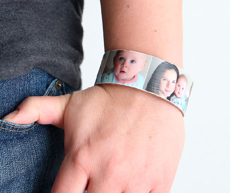 Pulseira de palito de sorvete com foto Pulseira de palito de sorvete com foto
