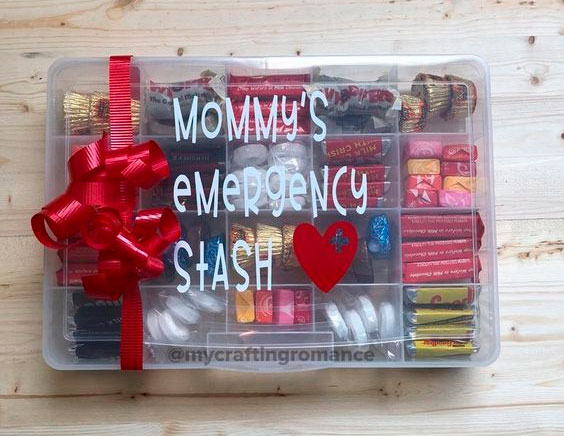 Kit de emergência com chocolate para mãe Kit de emergência com chocolate para mãe