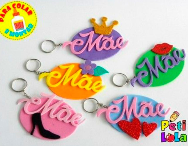 Lembrancinhas para o Dia das Mães com EVA » Chaveirinho Lembrancinhas para o Dia das Mães com EVA » Chaveirinho