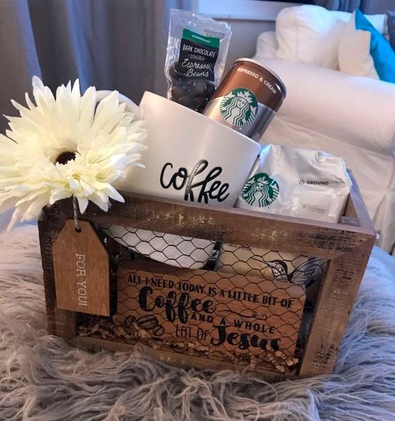 Cesta para o Dia das Mães de café Cesta para o Dia das Mães de café