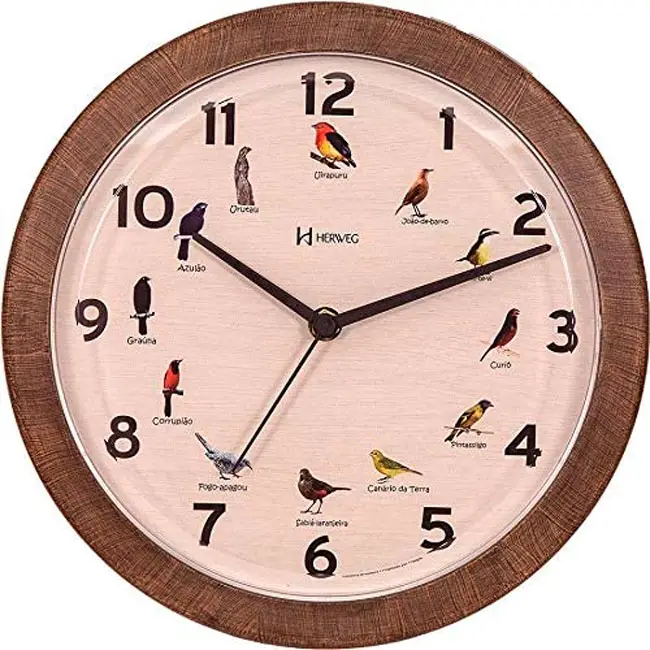 Relógio decorativos com canto de pássaros
