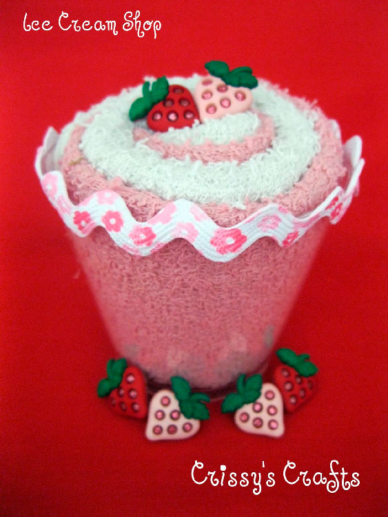 Lembrancinha para o Dia das Mães de sorvete de toalhinha Lembrancinha para o Dia das Mães de sorvete de toalhinha