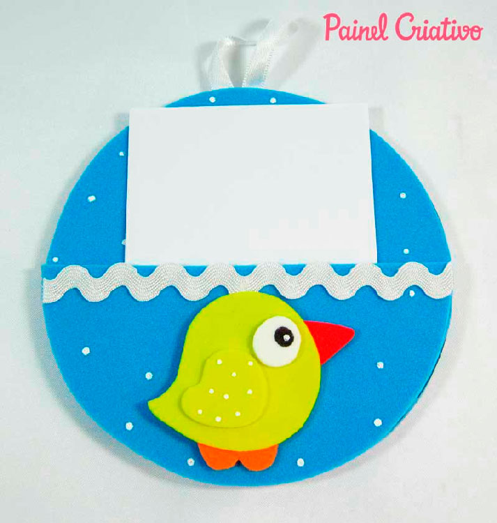Porta-recados com CD de passarinho para mãe Porta-recados com CD de passarinho para mãe