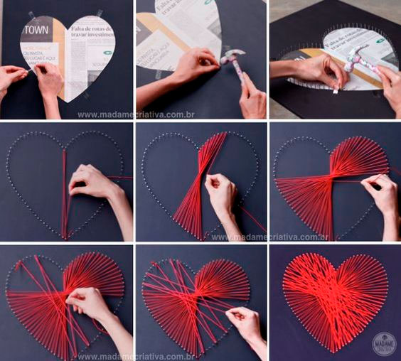 Quadro de string art para mãe Quadro de string art para mãe