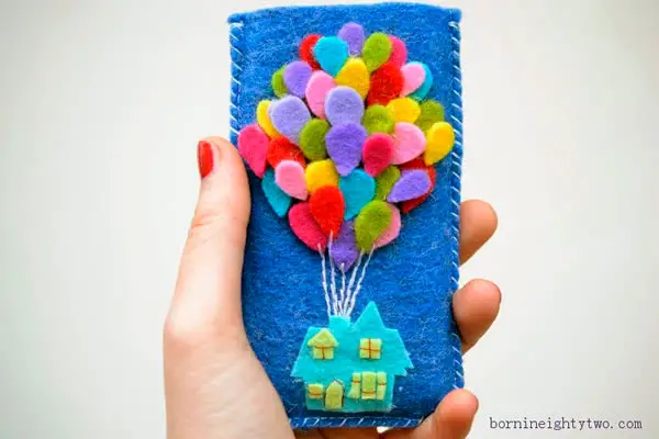 Porta-celular de balões de lembrança para mãe