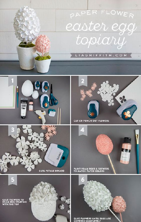 Topiaria com flores de papel para o Dia das Mães Topiaria com flores de papel para o Dia das Mães
