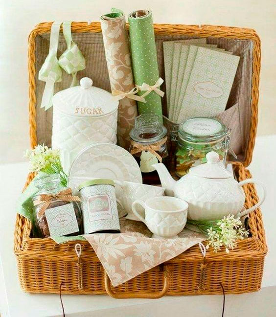 Cesta de chá de presente para mãe Cesta de chá de presente para mãe