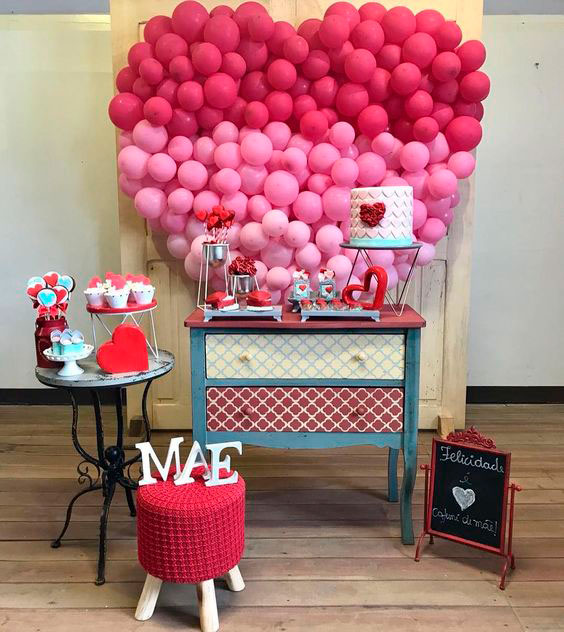 Decoração para o Dia das Mães com baloes Decoração para o Dia das Mães com baloes