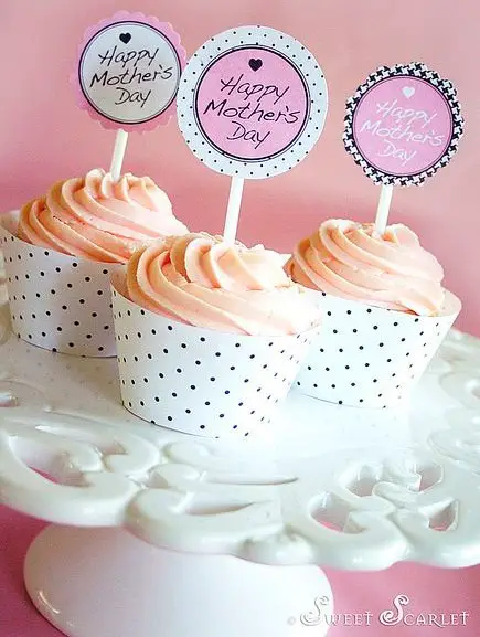 Decore os cupcakes no Dia das Mães