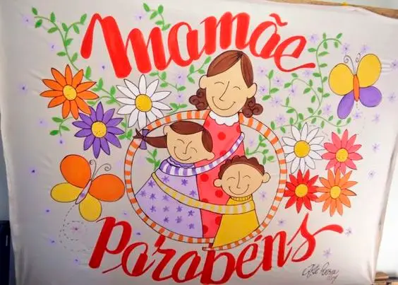 Mural para o Dia das Mães todo pintado