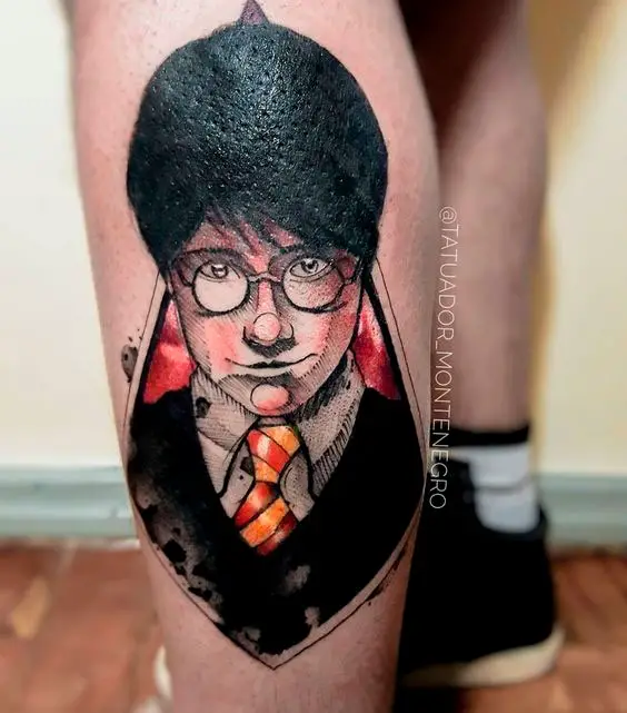 Tatuagem Harry Potter no estilo Fineline