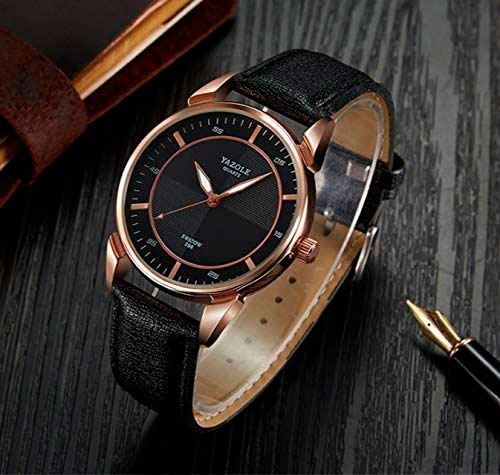 Relógio luxo com pulseira de couro