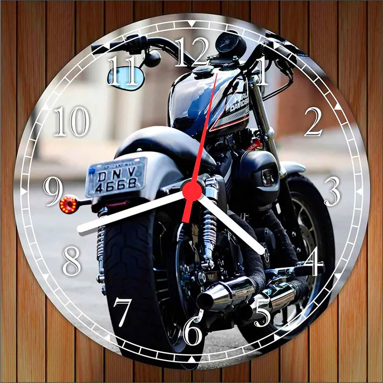 Relógio de Parede com Moto Vintage