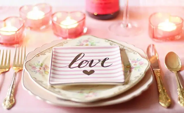 Jantar romântico com seu amor