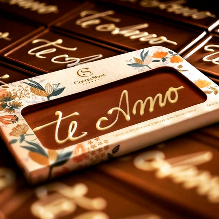 Barra de chocolate com mensagem de amor para namorado Barra de chocolate com mensagem de amor para namorado