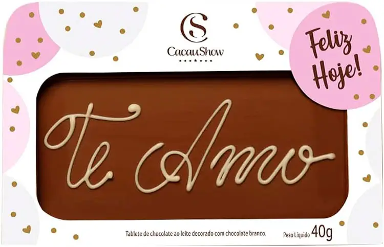 Barra de Chocolate com Mensagem de Amor para Namorado